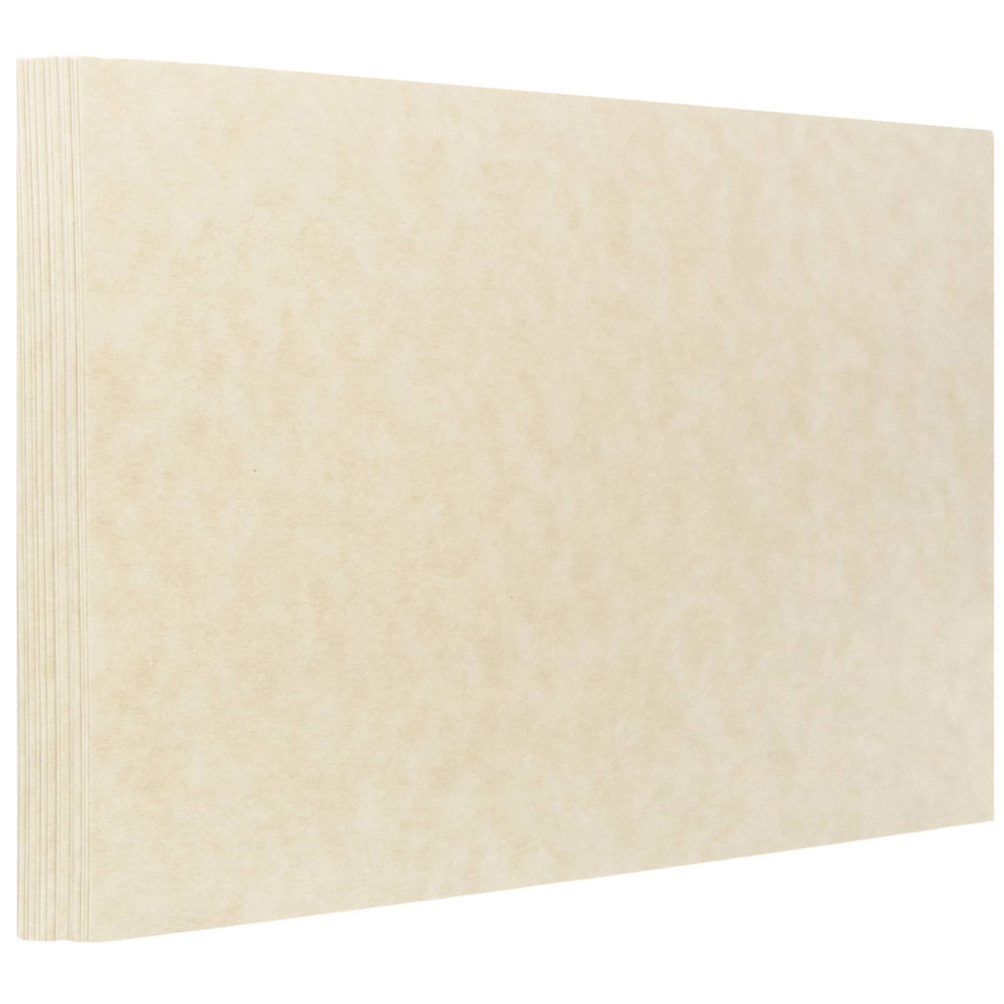 JAM Paper Natural 4.62" x 6.25" 65lb. Blank Flat Parchment Note Cards, 500ct.